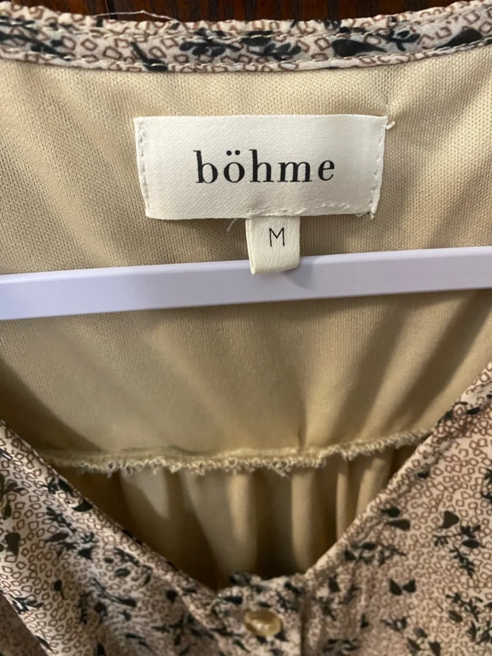 bohme Cream Floral Maxi Dress with Black Botanical Print - Picture 2 of 4